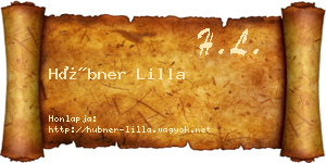Hübner Lilla névjegykártya